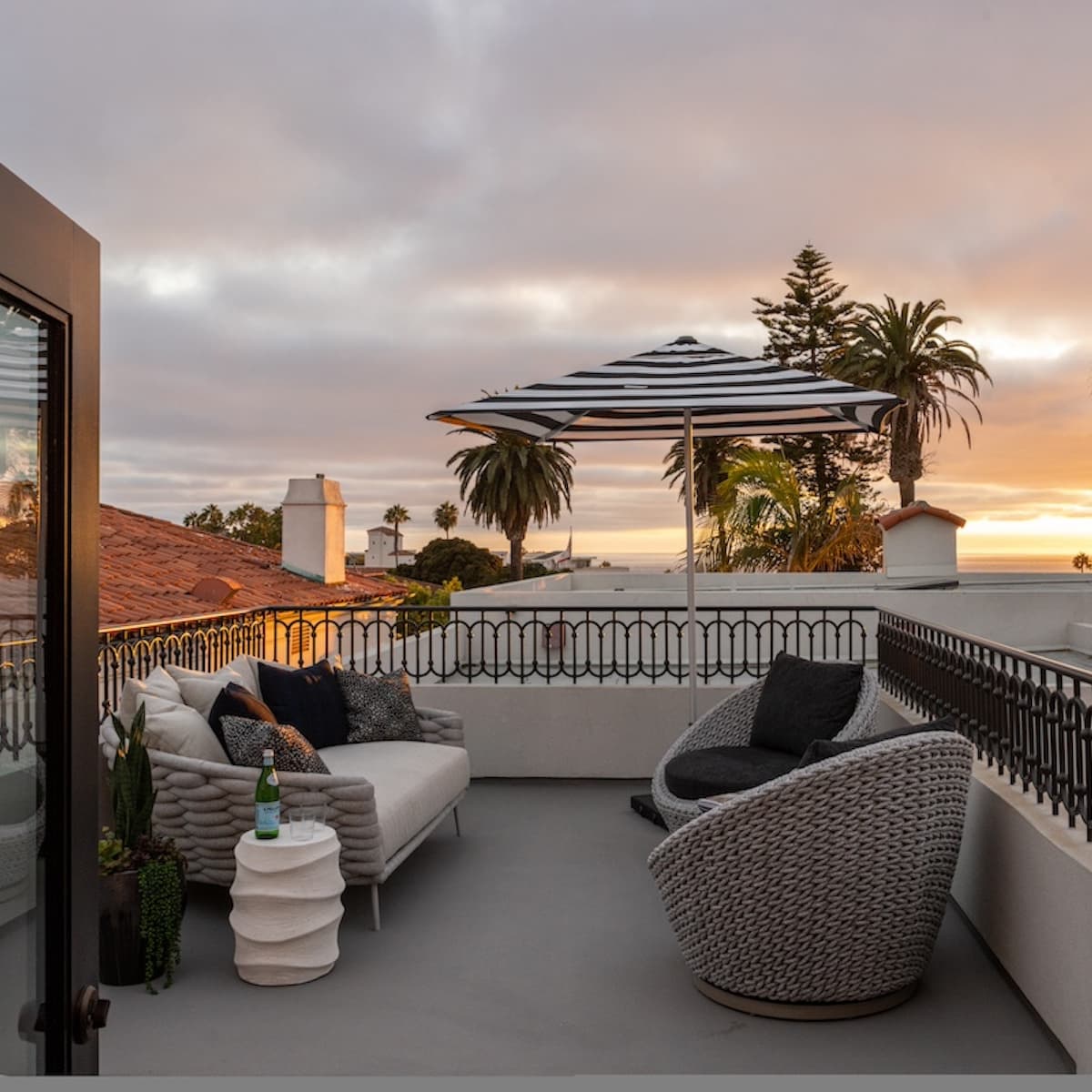 Orli La Jolla Balcony at sunset